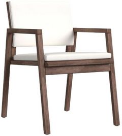 Flexsteel® Nova 2-Piece Dark Brown/Ivory Canvas/Sunbrella Outdoor Dining Chair Set