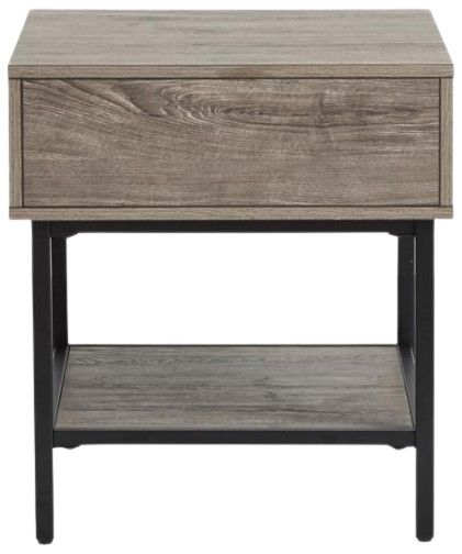 Magnussen Home® Fenwick Whitetail Brown End Table with Matte Black-3