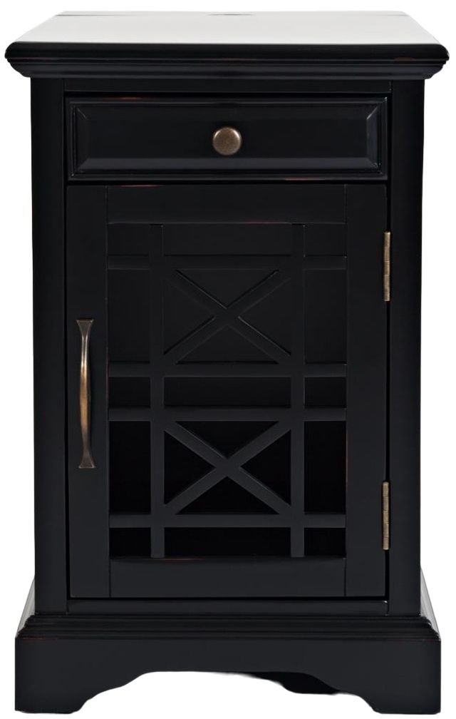 Jofran Inc. Craftsman Antique Black Power Chairside Table-2