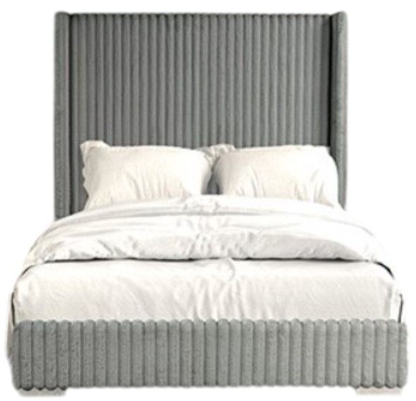Furniture of America® Cadwell Gray Eastern King Panel Bed-2