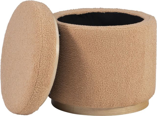 Linon Blanche Tan Storage Ottoman-1