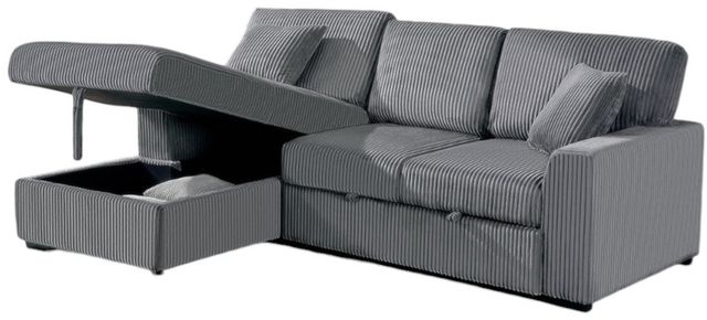 Milton Greens Stars 2-Piece Dark Gray Left Hand Facing Pull Out Bed Sectional and Storage Chaise-1