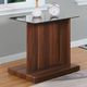 Furniture of America® Mannedorf Black Glass End Table with Dark Walnut Base-0