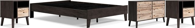 Signature Design by Ashley® Piperton 4-Piece Black Full Platform Bed Set-0