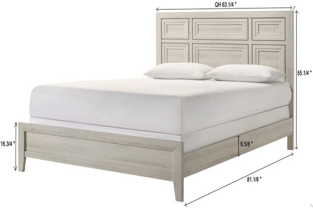 Crown Mark Lorraine Antique White Queen Panel Bed-2