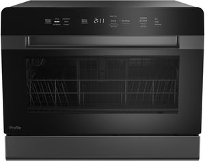 GE Profile™ 22" Carbon Black Smart Compact Portable Dishwasher Front view of the GE Profile™ 22" Carbon Black Smart Compact Portable Dishwasher