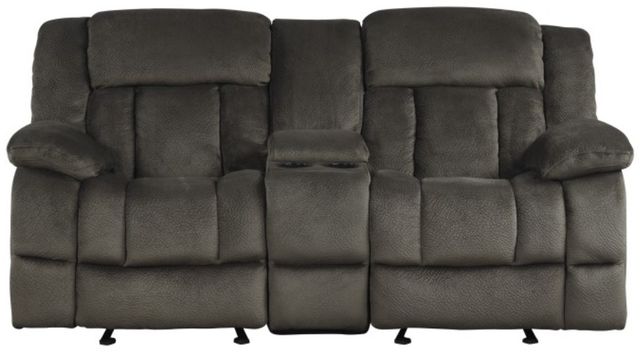 Homelegance® Laurelton Chocolate Double Manual Glider Reclining Loveseat with Center Console-2