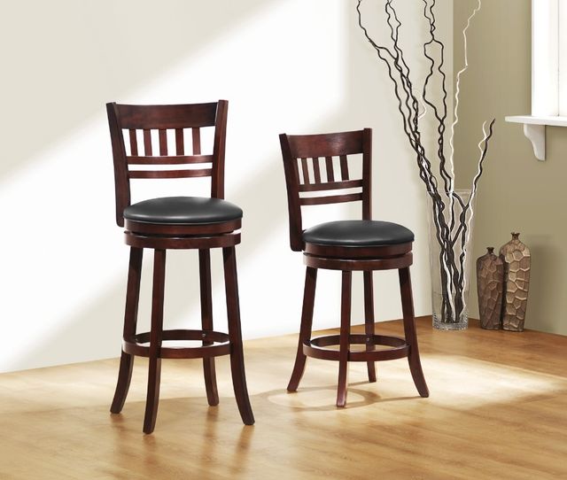 Homelegance® Edmond Black/Dark Cherry Swivel Pub Height Chair-1