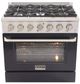 Kucht Professional KDF Series 36" Stainless Steel Pro Style Dual Fuel Range with Black Door-0