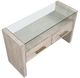 Steve Silver Co. Garland Glass Top Sofa Table with Washed Parchment Base-4