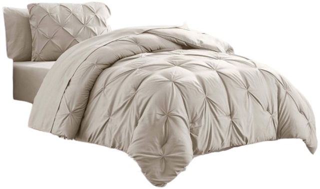 Sleeptone® 7-Piece Linen Twin Pinch Pleat Bed in a Bag-0