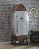 ACME Furniture Brancaster Aluminim/Retro Brown Leather Wine Cooler Cabinet-1