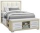 Global Furniture USA Emma Natural/White Full Panel Bed with LED and USB-0