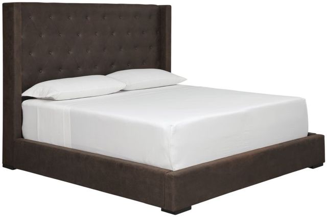 Signature Design by Ashley® Lavernty Coffee King Upholstered Panel Storage Bed-0