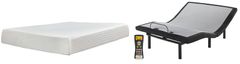 Sierra Sleep® by Ashley® Chime 2-Piece 10" Memory Foam and Best Adjustable Base California King Mattress Set