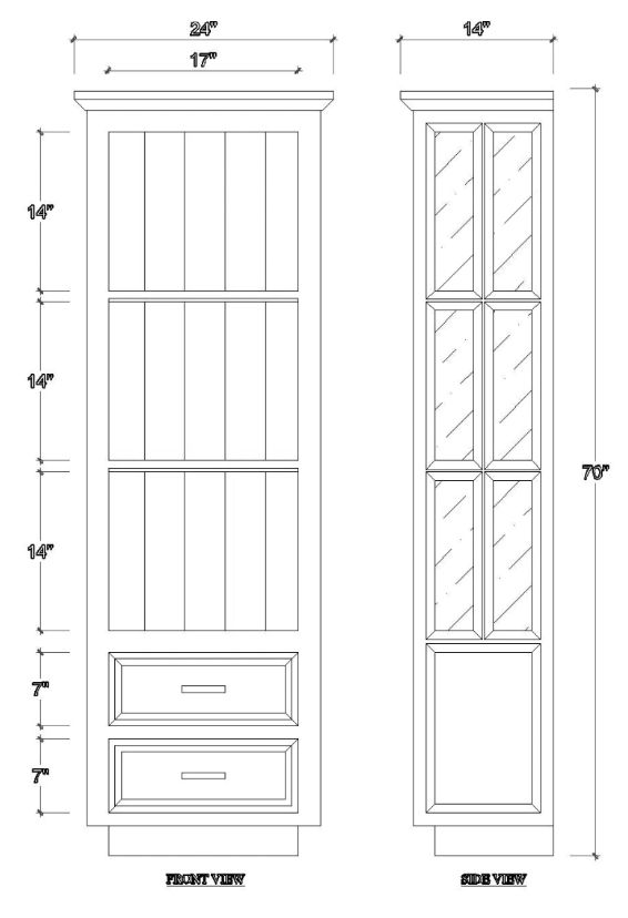 Bramble Customizable Dakota Narrow Display Cabinet-1