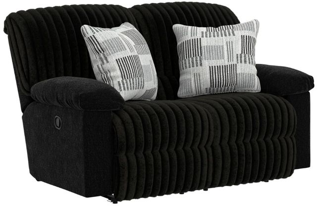 Catnapper Comet Black Manual Lay Flat Reclining Loveseat-0