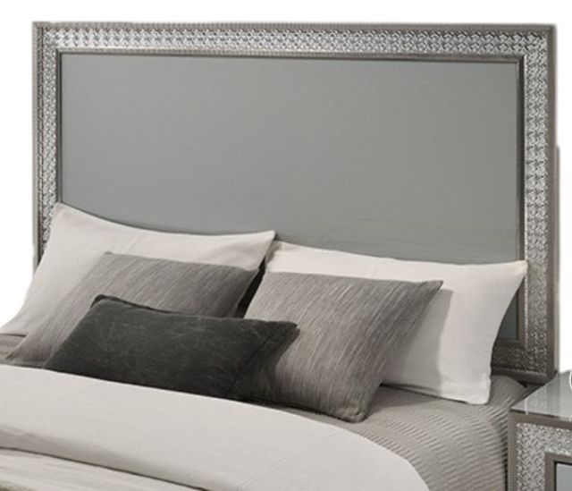 Furniture of America® Cassiopeia Metallic Gray 64" Queen Panel Bed-1