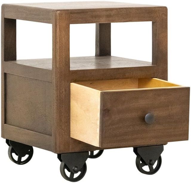 International Furniture Direct Oslo Brown Chairside Table-3