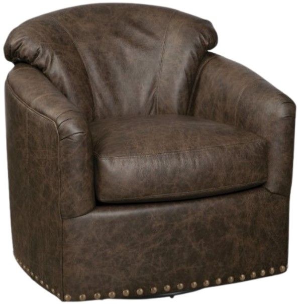 Craftmaster® Customizable CM Leather Swivel Chair-3