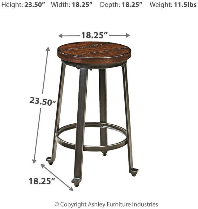 Signature Design by Ashley® Challiman Rustic Brown Counter Stool-2