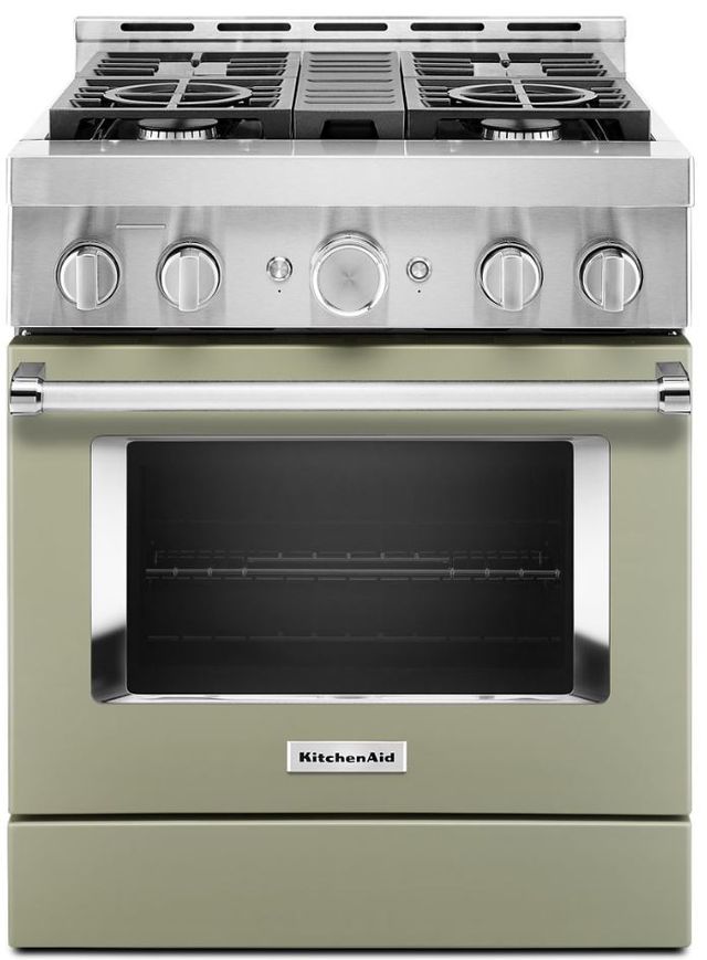 KitchenAid® 30" Avocado Cream Smart Pro Style Gas Range