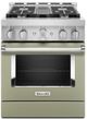 KitchenAid® 30" Avocado Cream Smart Pro Style Gas Range-0