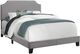 Monarch Specialties Inc. Gray Linen with Chrome Trim Full Bed-2