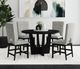 Elements International Oregon 5-Piece Gray Counter Dining Set with Black Base-1