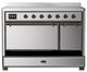 Ilve® Majestic III 48" Stainless Steel Pro Style Induction Range with Solid Door and Burnished Trim-2