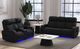 Elements International Prime Time P3 Jet Black Power Reclining Loveseat with LED-1