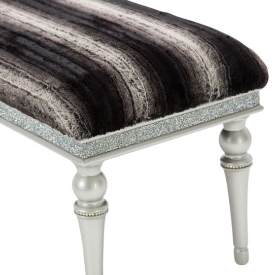 Michael Amini® Melrose Plaza Dove/Platinum Accent Bench-3