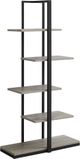 Monarch Specialties Inc. 60"H Dark Taupe with Black Metal Bookcase-0