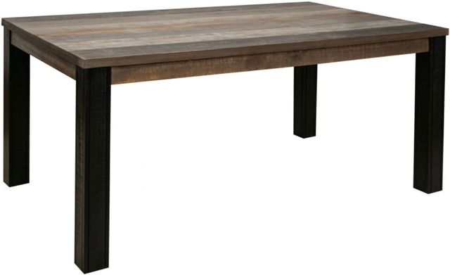 International Furniture Direct Loft Brown Gray Dining Table with Black Frame-0