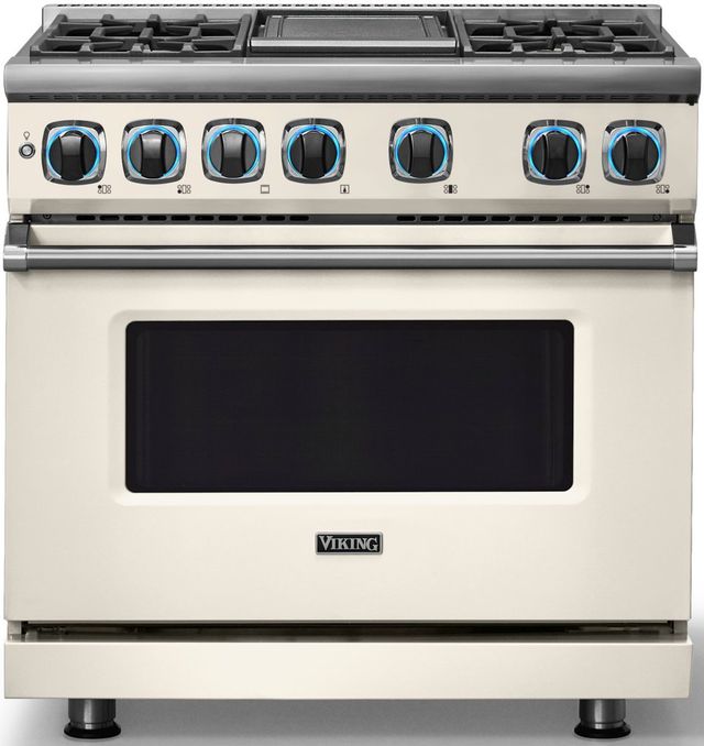 Viking® 7 Series 36" Pure White Pro Style Dual Fuel Range with Griddle-3