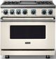 Viking® 7 Series 36" Pure White Pro Style Dual Fuel Range with Griddle-3
