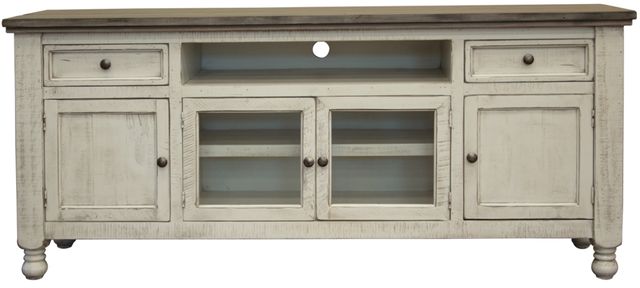 International Furniture Direct Stone Ivory 80" TV Stand-0