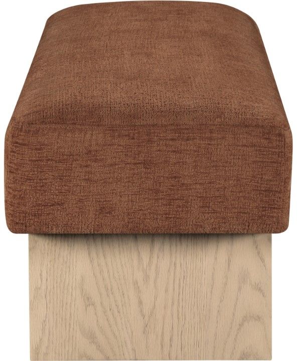 Meridian Furniture Alora Cognac/Natural Upholstered Bench-2