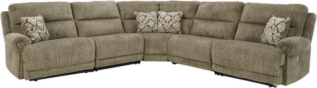 Signature Design by Ashley® Lubec 5-Piece Taupe Power Reclining Sectional-0