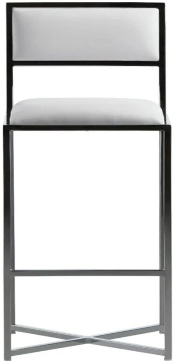 Modus Furniture Amalfi Chrome/White X-Base Bar Stool-2