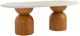 TOV Furniture Cynthia Travertine/Walnut Brown Concrete Indoor/Outdoor Oval Dining Table-0