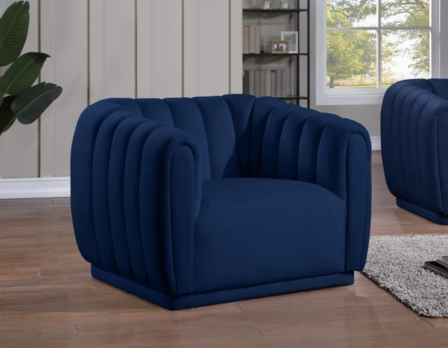 Meridian Furniture Dixie Navy Velvet Accent Chair-2