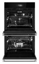 Jennair® NOIR™ 30" Stainless Steel Double Electric Wall Oven with MultiMode® True Convection with Smooth Glide Flat-Tine Racks-2