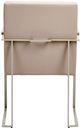 Michael Amini® Marin Brushed Stainless Steel/Greige Dining Arm Chair-4