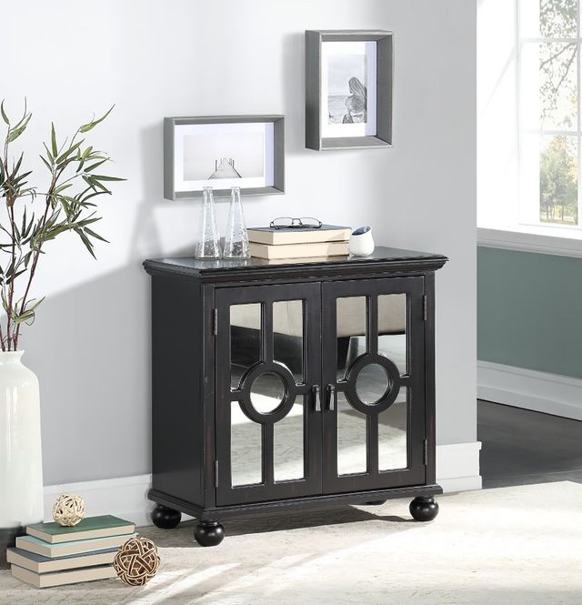 Homelegance® Polly Antique Black Accent Chest with Mirror-1