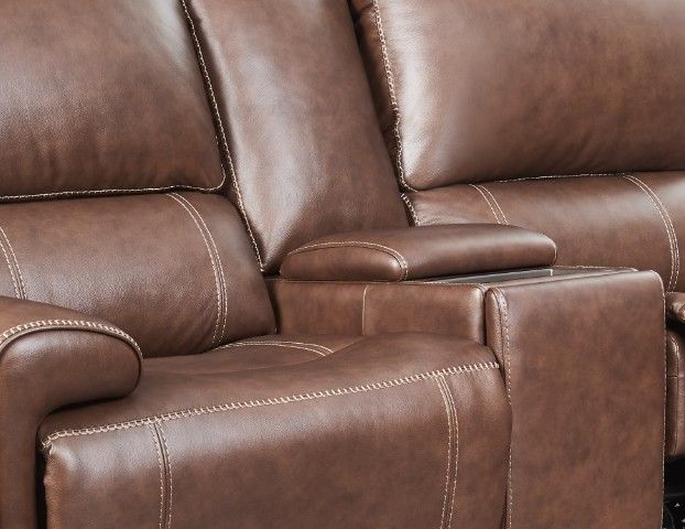 Leather Italia™ Cambria Highland Brown Coffee Power Reclining Loveseat-1