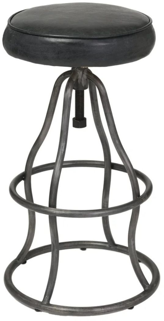 LH Home Seating Coachella Bowie Black/Gunmetal Adjustable Stool-0