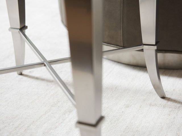 Lexington Home Avondale Hoffman Mirrored Top End Table with Polished Stainless Steel Base-2