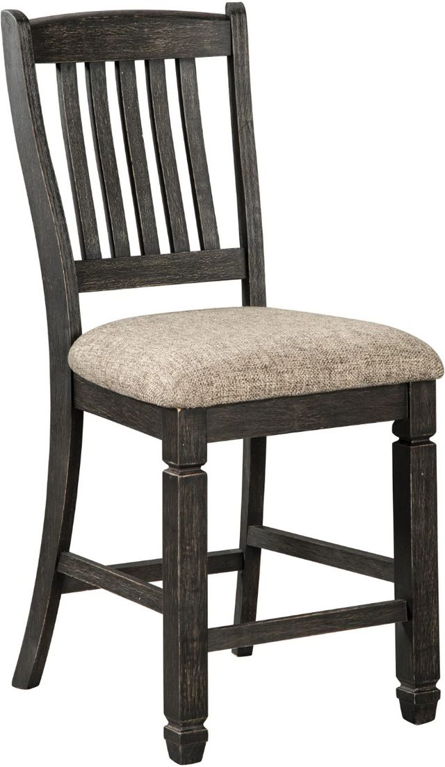 Signature Design by Ashley® Tyler Creek Black/Grayish Brown Upholstered Bar Stool-0