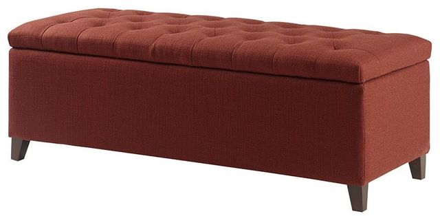 Olliix by Madison Park Rust Red Shandra Tufted Top Storage Bench-2